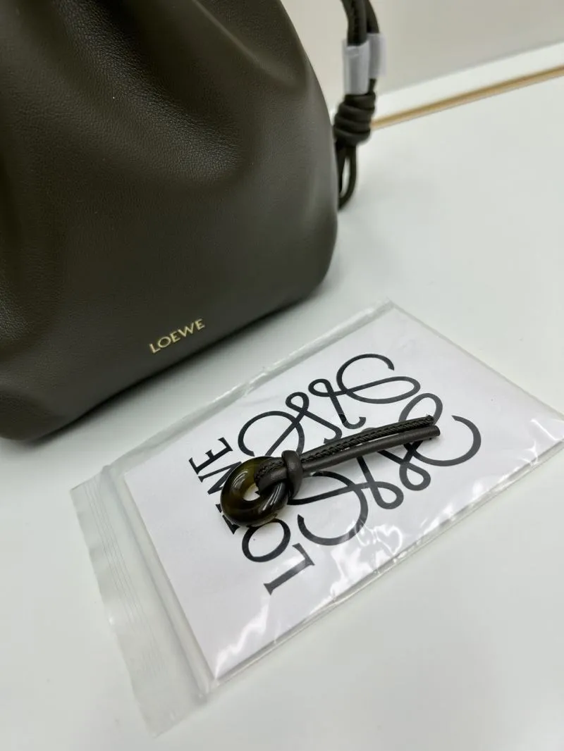 LOEWE Olive Green Bucket Crossbody Bag 062308 - Image 7