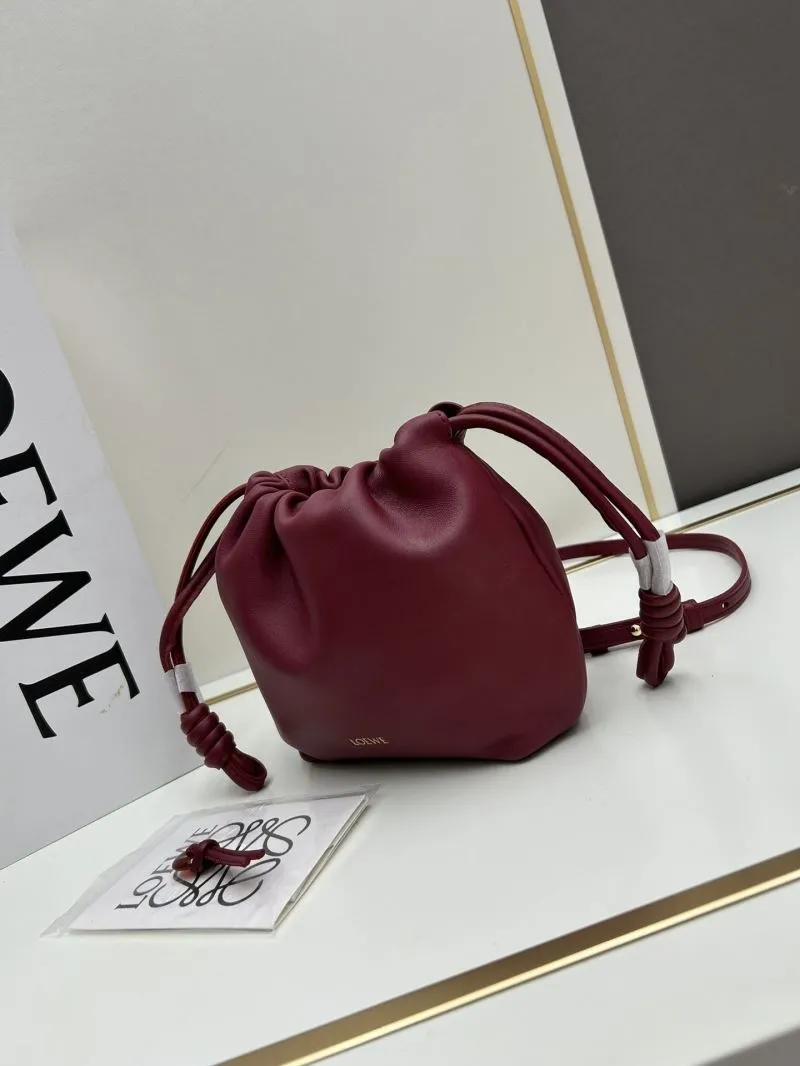 Alternative view of LOEWE Burgundy Bucket Crossbody Bag 062308