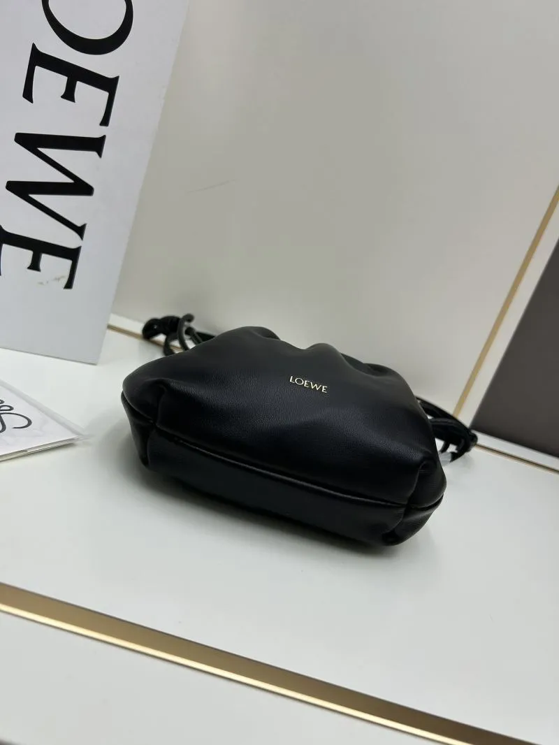 LOEWE Black Drawstring Bucket Crossbody Bag 062308 - Image 3