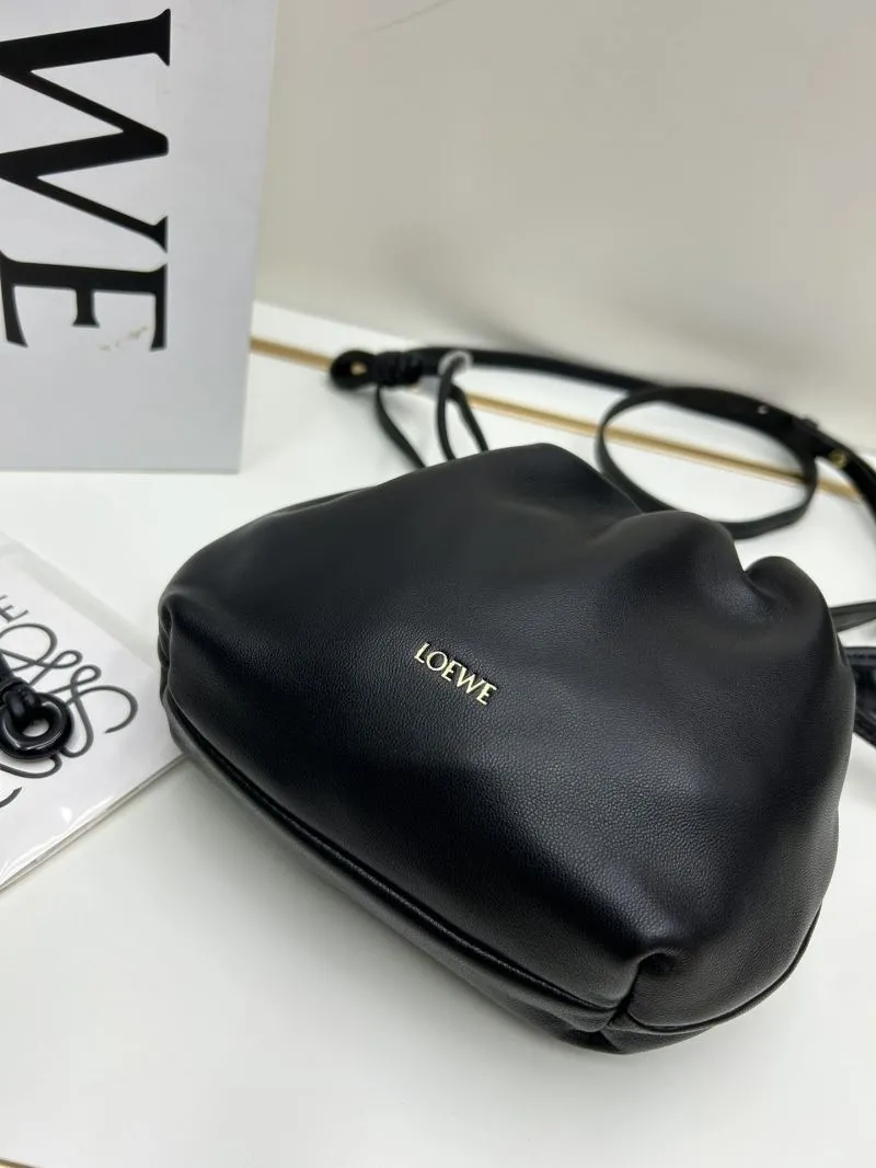 LOEWE Black Drawstring Bucket Crossbody Bag 062308 - Image 4