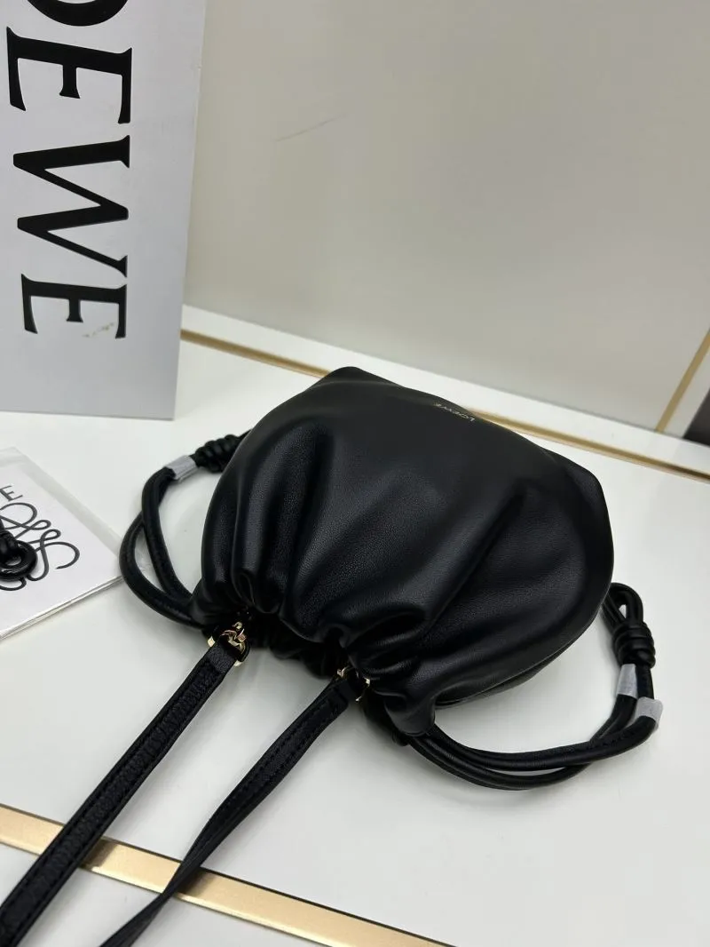 LOEWE Black Drawstring Bucket Crossbody Bag 062308 - Image 5