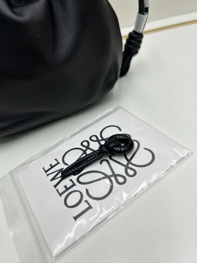 LOEWE Black Drawstring Bucket Crossbody Bag 062308 - Image 6