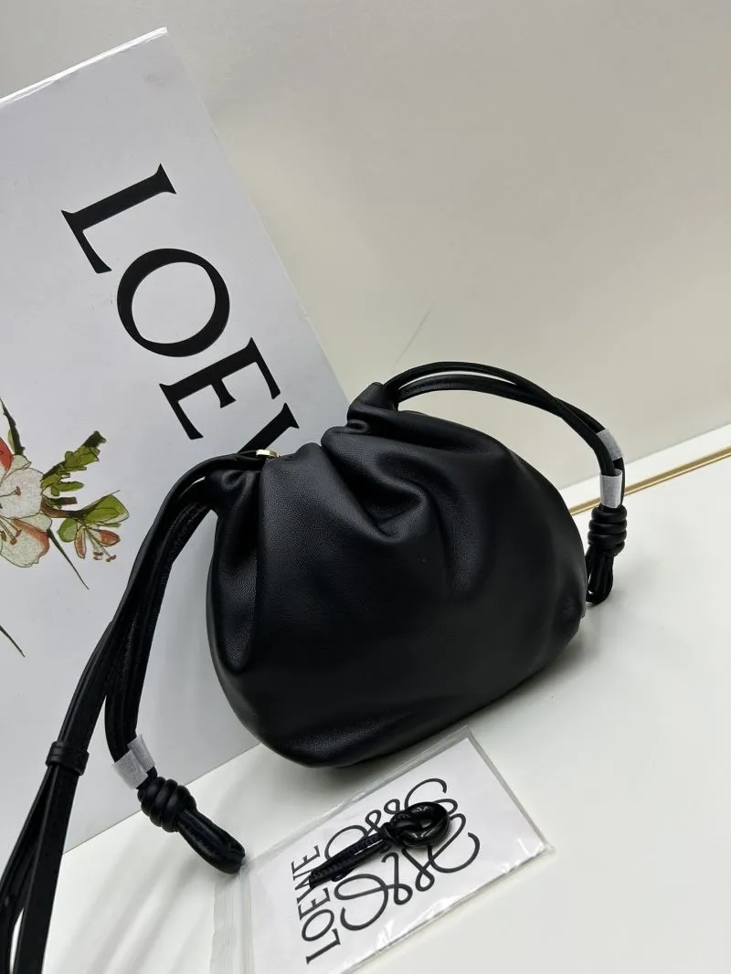 LOEWE Black Drawstring Bucket Crossbody Bag 062308 - Image 7