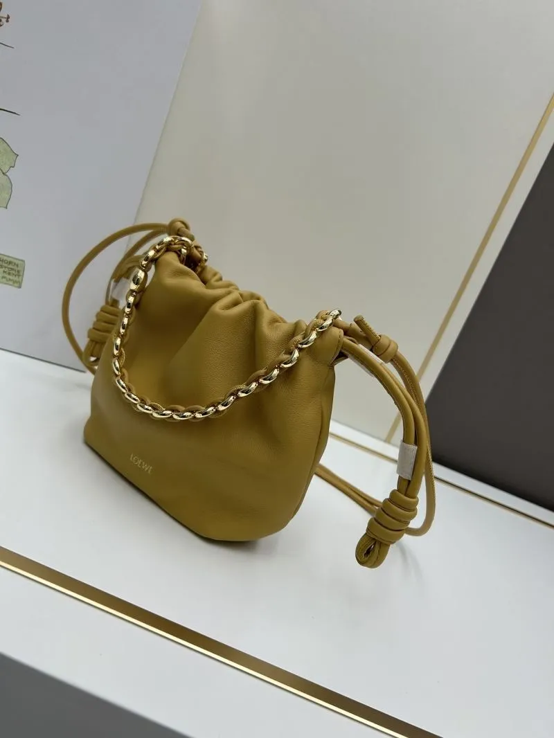 Alternative view of LOEWE Mustard Yellow Drawstring Crossbody Bucket Bag 260810