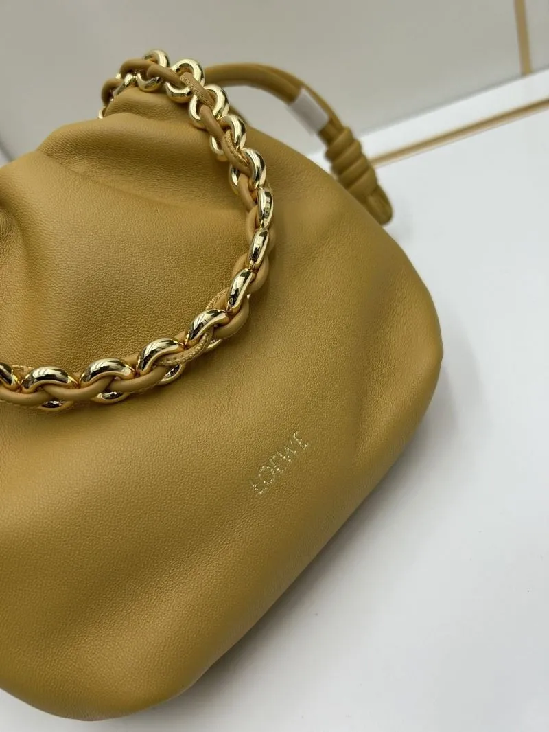 LOEWE Mustard Yellow Drawstring Crossbody Bucket Bag 260810 - Image 4