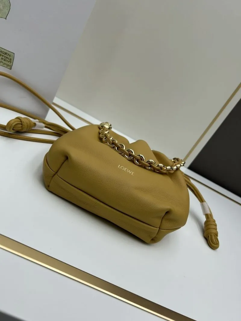 LOEWE Mustard Yellow Drawstring Crossbody Bucket Bag 260810 - Image 5