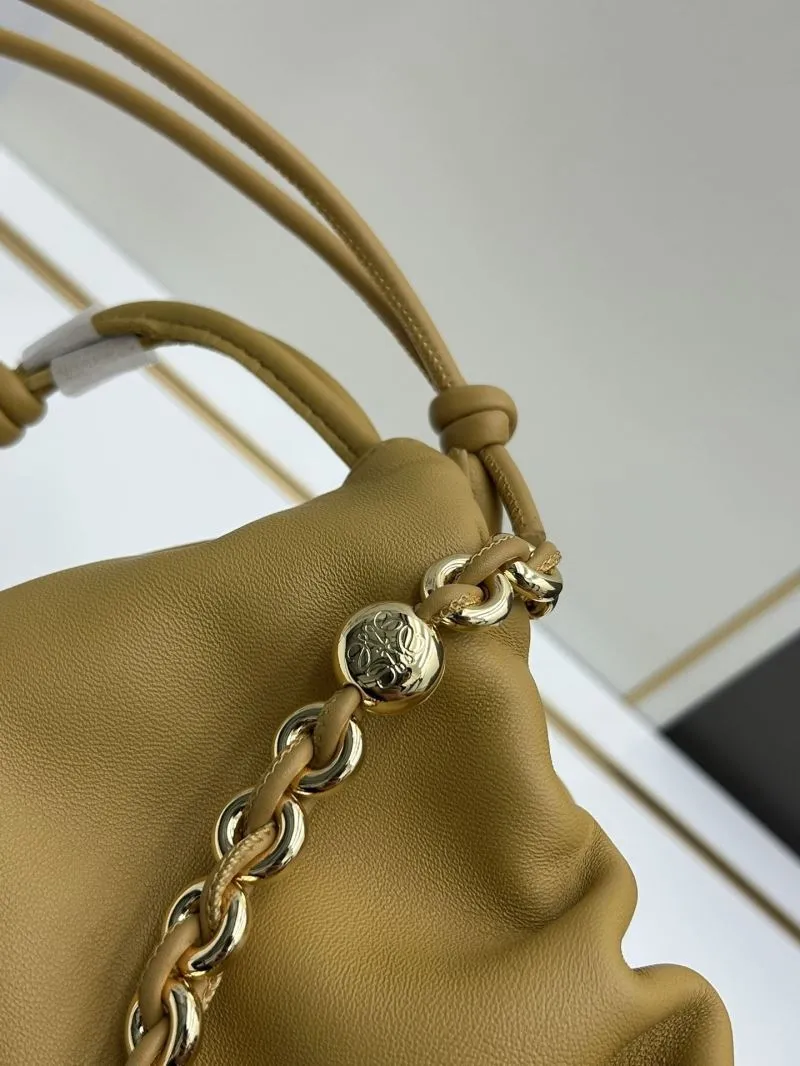 LOEWE Mustard Yellow Drawstring Crossbody Bucket Bag 260810 - Image 6