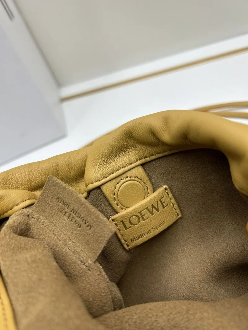 LOEWE Mustard Yellow Drawstring Crossbody Bucket Bag 260810 - Image 8