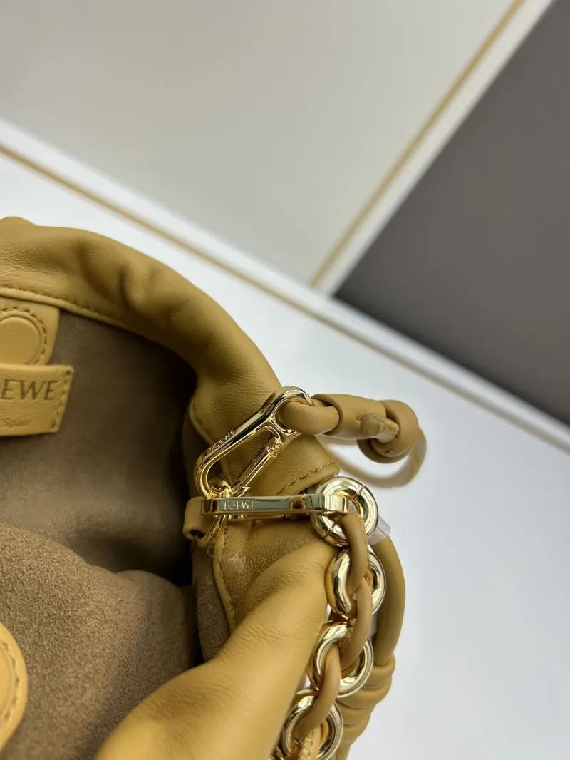 LOEWE Mustard Yellow Drawstring Crossbody Bucket Bag 260810 - Image 9