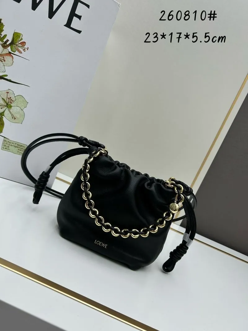 LOEWE 260810 Black Mini Bucket Crossbody Bag