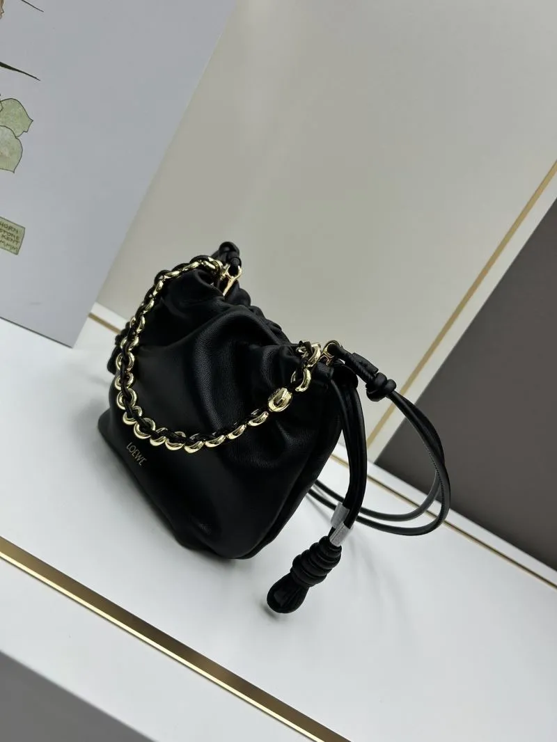 Alternative view of LOEWE 260810 Black Mini Bucket Crossbody Bag