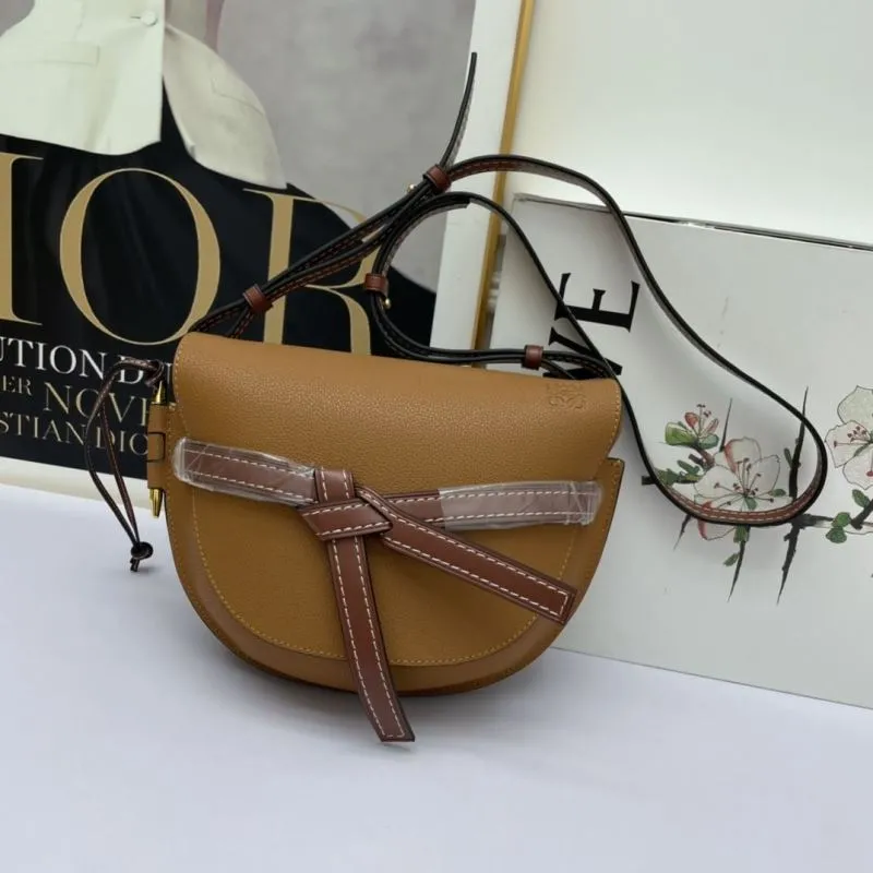 LOEWE Brown Crossbody Saddle Bag