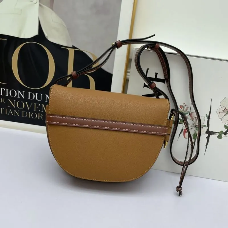 LOEWE Brown Crossbody Saddle Bag - Image 3