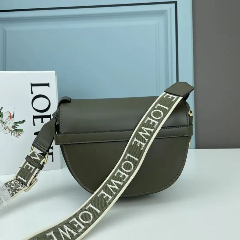 LOEWE Olive Green Saddle Crossbody Bag 974
