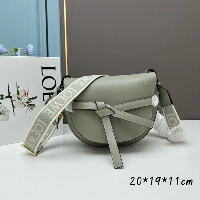 Loewe Light Gray Saddle Crossbody Bag 975