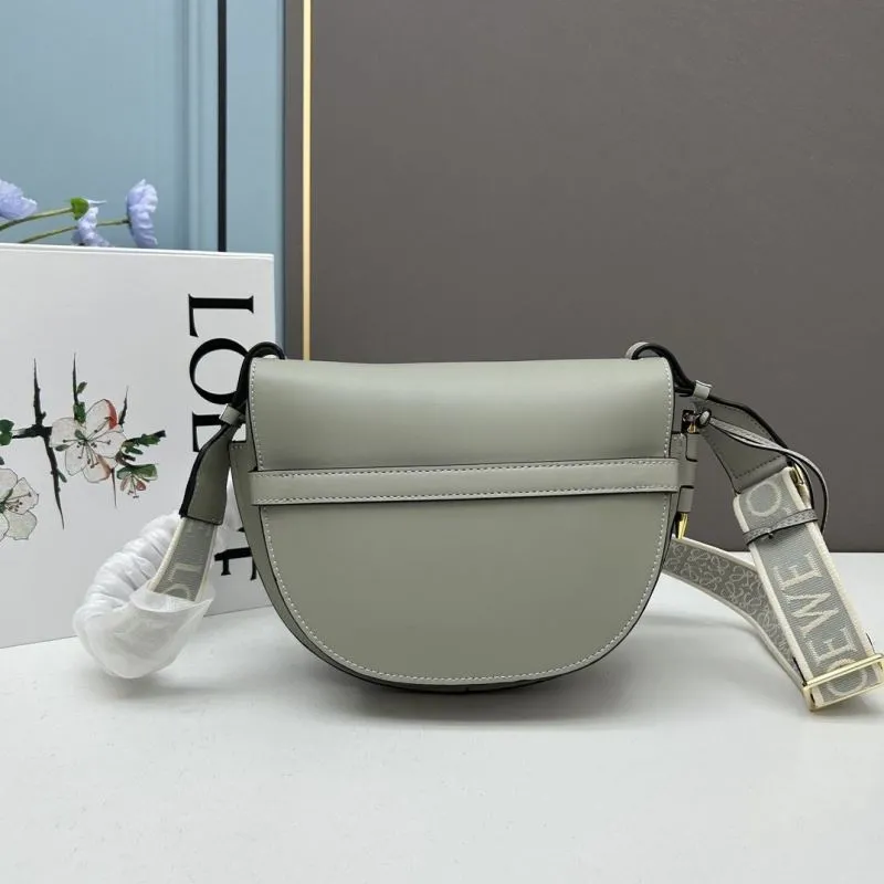 Loewe Light Gray Saddle Crossbody Bag 975 - Image 3
