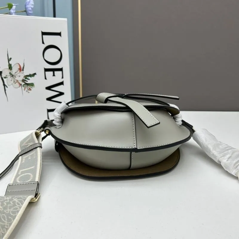 Loewe Light Gray Saddle Crossbody Bag 975 - Image 4