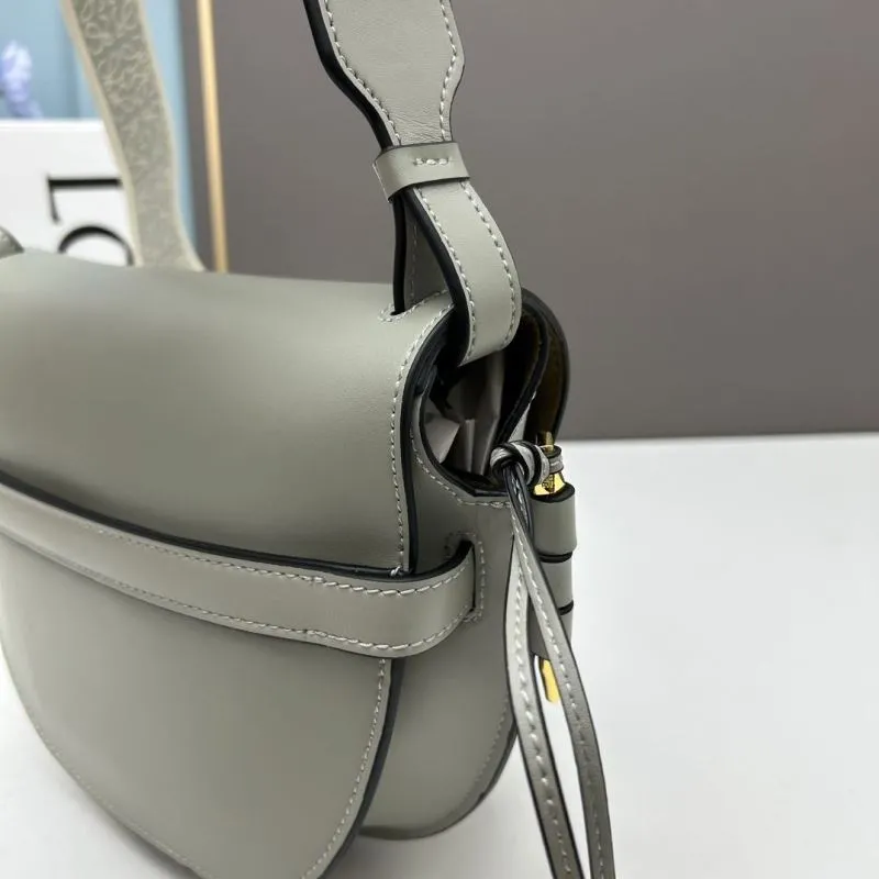 Loewe Light Gray Saddle Crossbody Bag 975 - Image 5