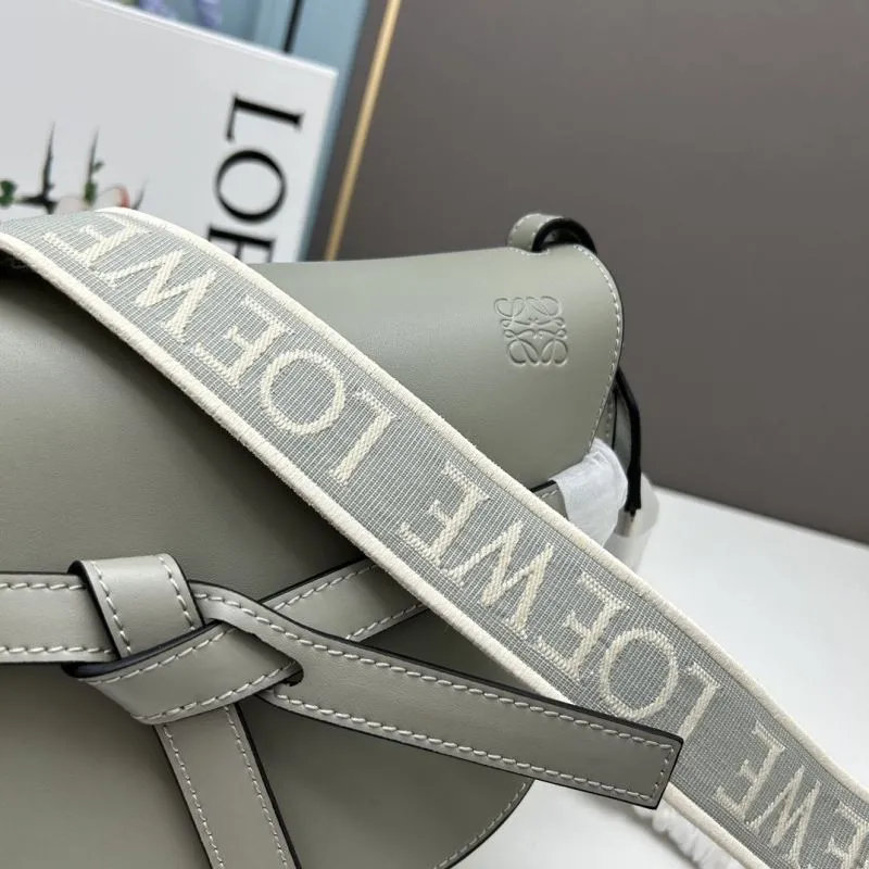 Loewe Light Gray Saddle Crossbody Bag 975 - Image 6