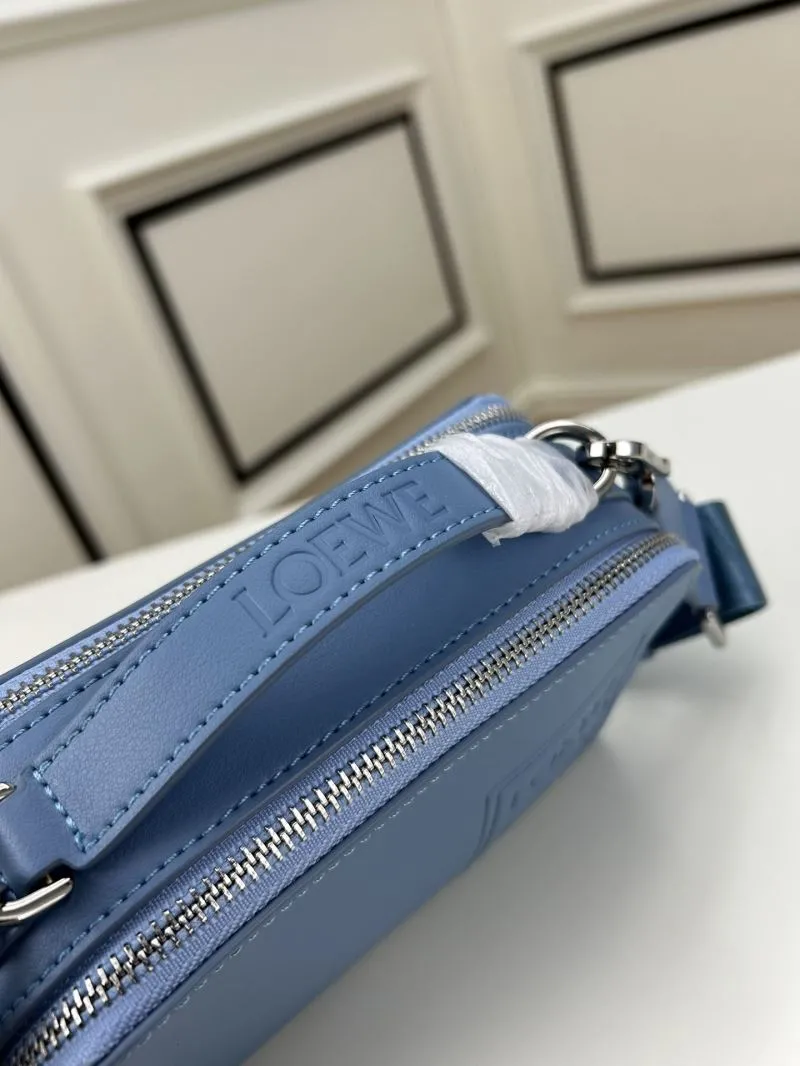 LOEWE Blue Leather Crossbody Bag S0688 18x13x7cm - Image 6
