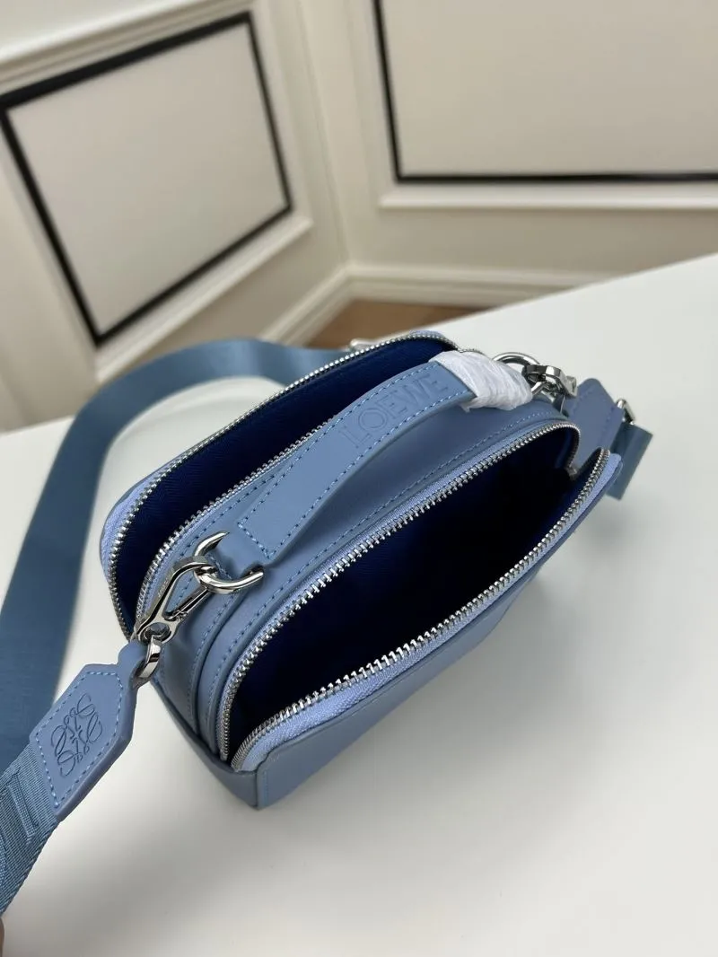 LOEWE Blue Leather Crossbody Bag S0688 18x13x7cm - Image 7