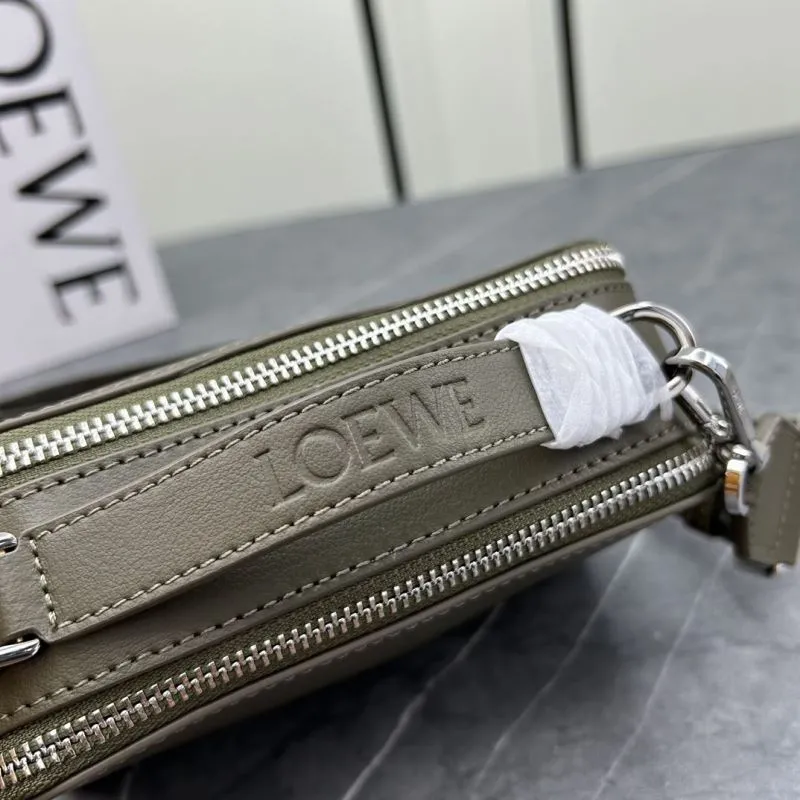 LOEWE Olive Green Crossbody Camera Bag 981 - Image 6