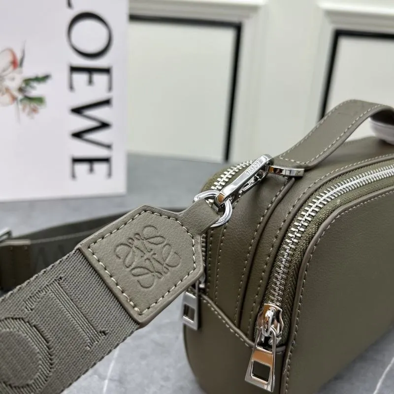 LOEWE Olive Green Crossbody Camera Bag 981 - Image 7