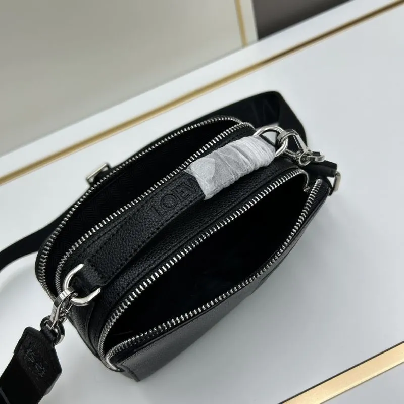 LOEWE Black Leather Crossbody Bag S0688 - Image 7