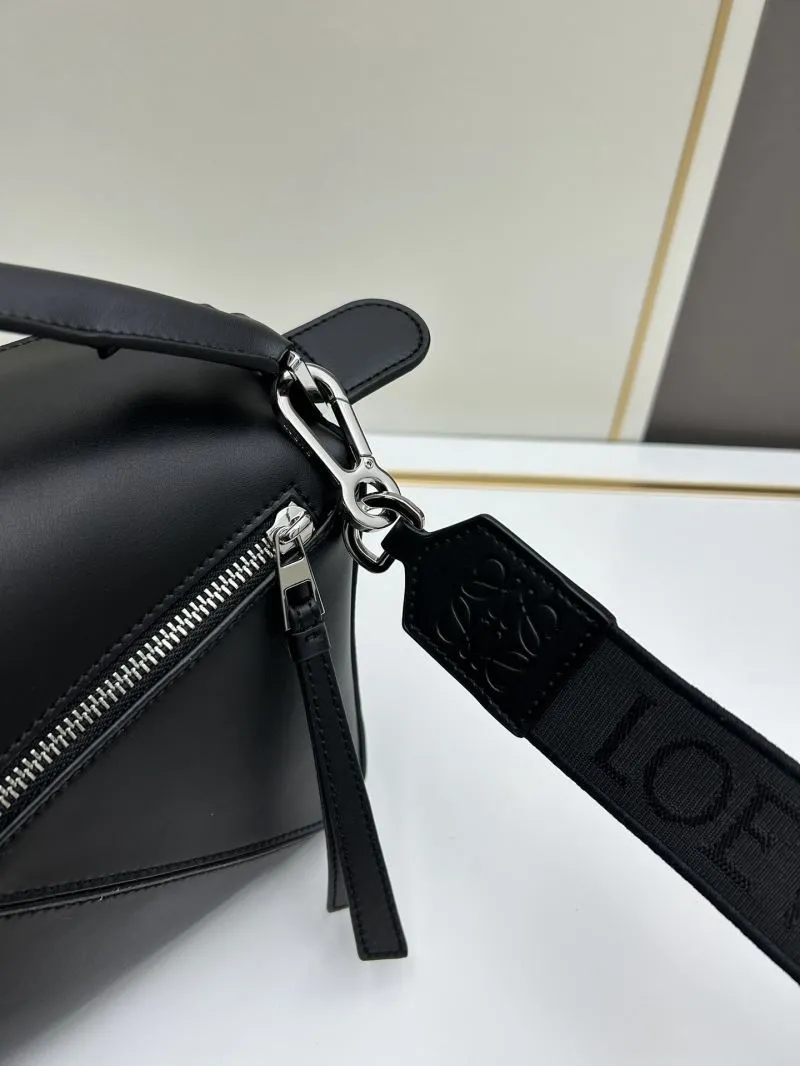 Loewe Black Leather Puzzle Crossbody Satchel Bag - Image 6