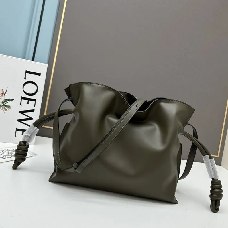 Loewe Olive Green Leather Satchel Bag S062 - Image 4