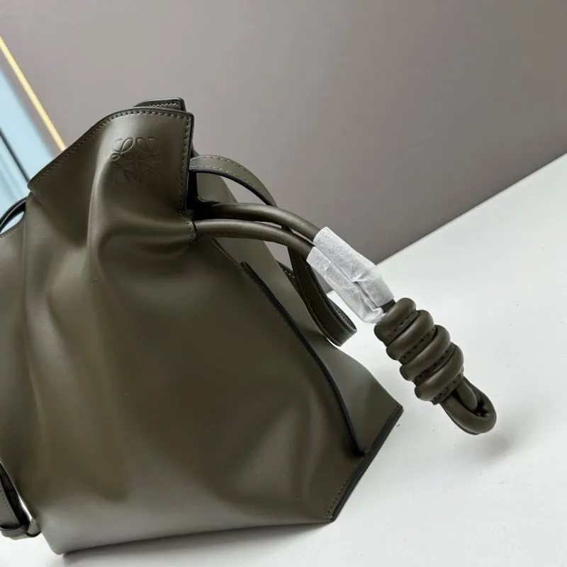 Loewe Olive Green Leather Satchel Bag S062 - Image 5