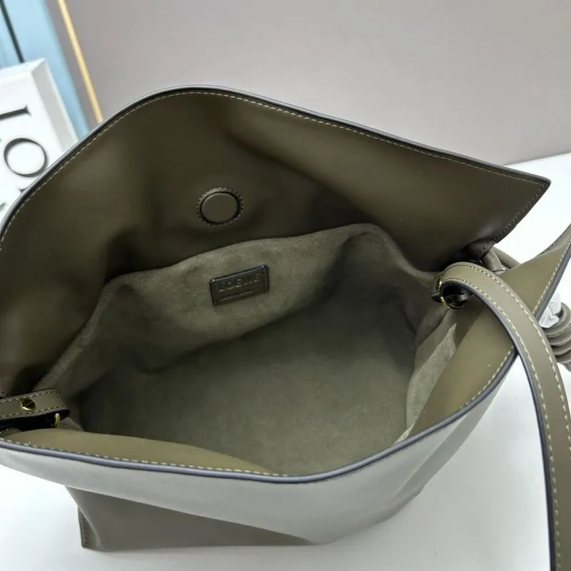 Loewe Olive Green Leather Satchel Bag S062 - Image 7