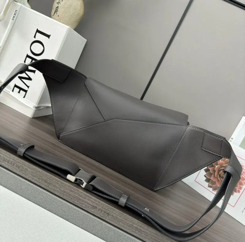 Loewe Gray Leather Waist Chest Pack - Image 3