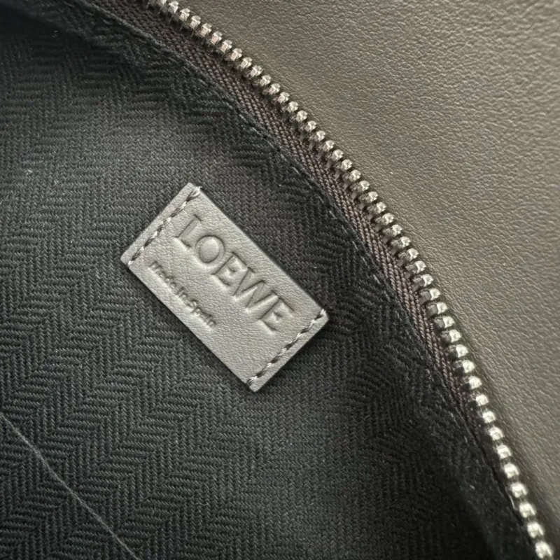 Loewe Gray Leather Waist Chest Pack - Image 9