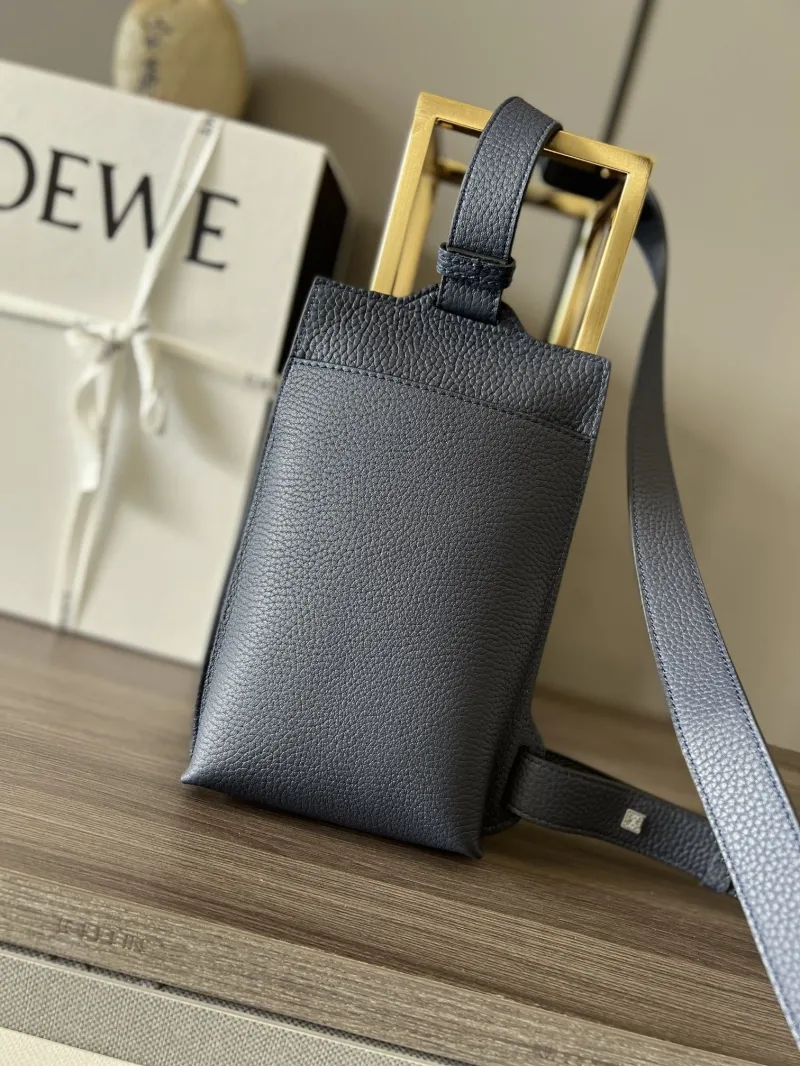 LOEWE Dark Blue Leather Crossbody Bag - Image 4