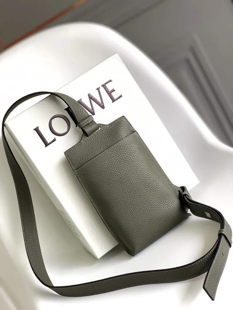 LOEWE Dark Green Leather Waist and Chest Pack - Image 3