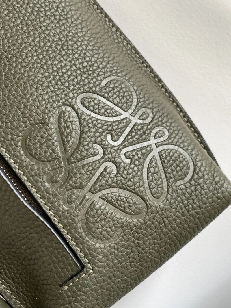LOEWE Dark Green Leather Waist and Chest Pack - Image 4