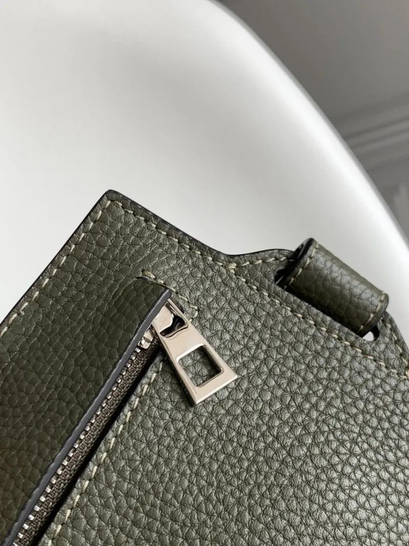 LOEWE Dark Green Leather Waist and Chest Pack - Image 6