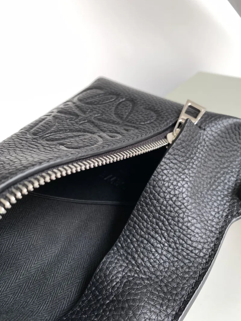 Loewe Black Leather Waist Chest Bag - Image 8