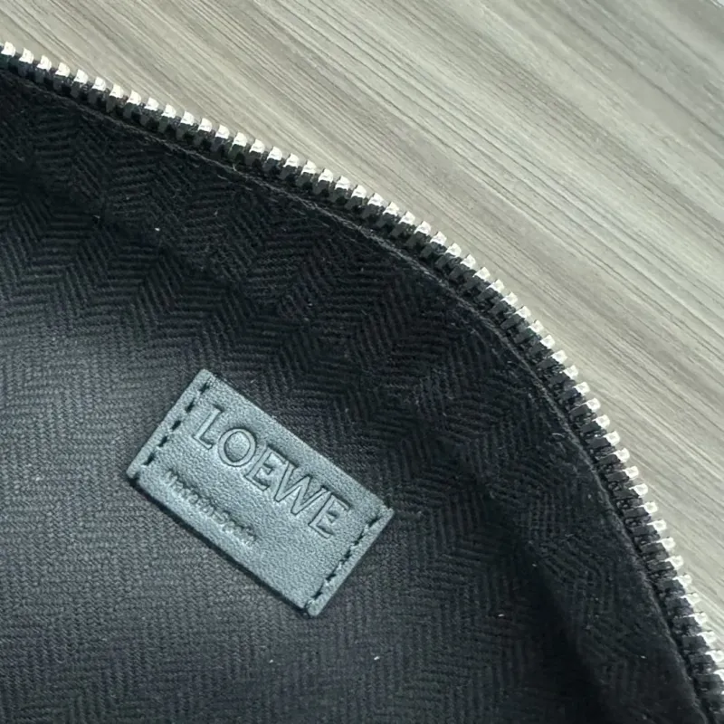 LOEWE Black Leather Waist Chest Sling Bag - Image 9