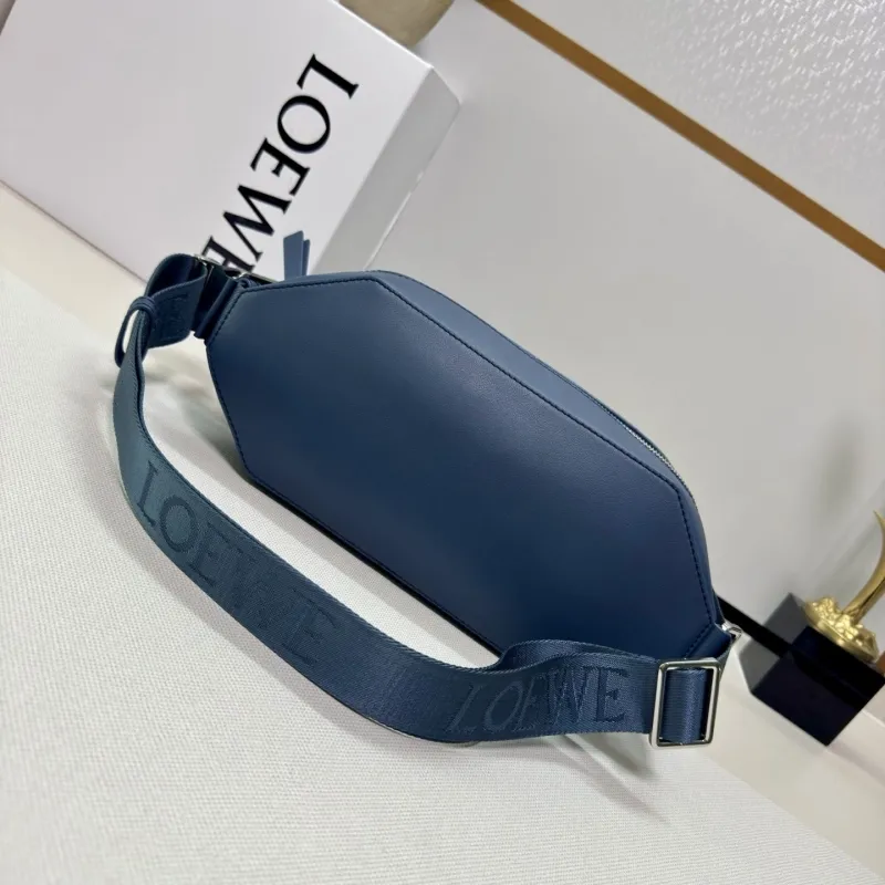 LOEWE Blue Leather Sling Waist Chest Bag - Image 3