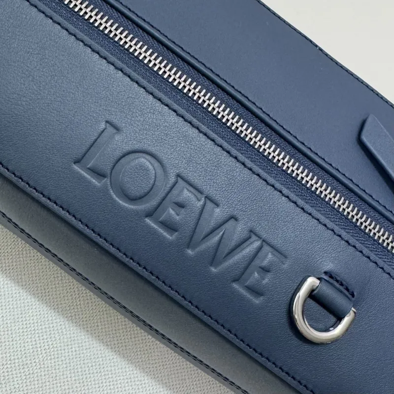 LOEWE Blue Leather Sling Waist Chest Bag - Image 4