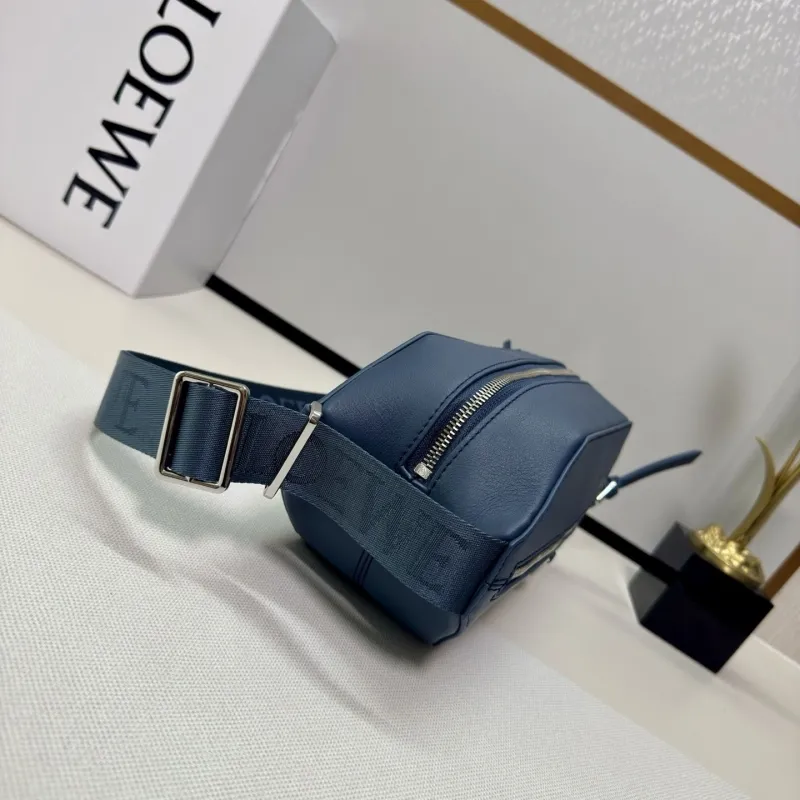 LOEWE Blue Leather Sling Waist Chest Bag - Image 6