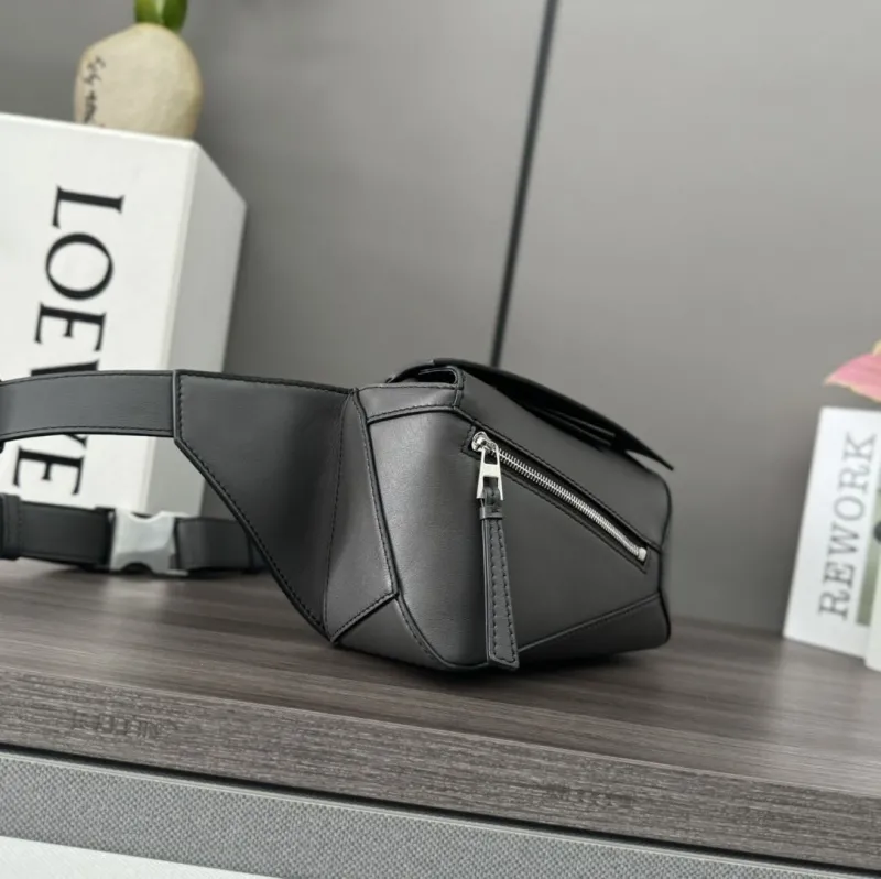 Loewe Dark Gray Leather Waist Chest Pack - Image 3
