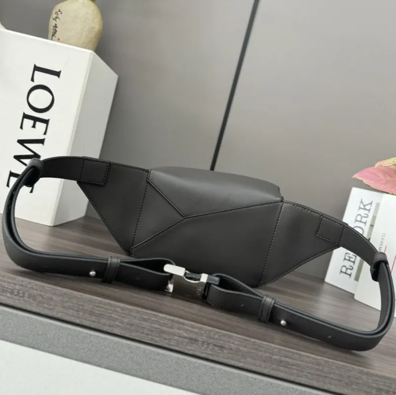 Loewe Dark Gray Leather Waist Chest Pack - Image 4