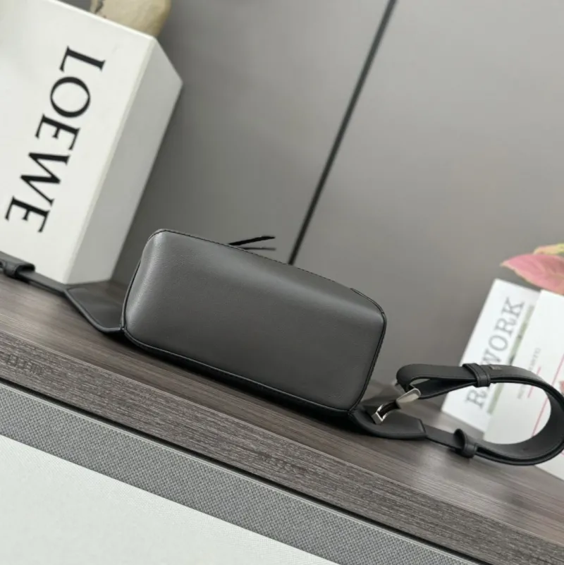 Loewe Dark Gray Leather Waist Chest Pack - Image 5
