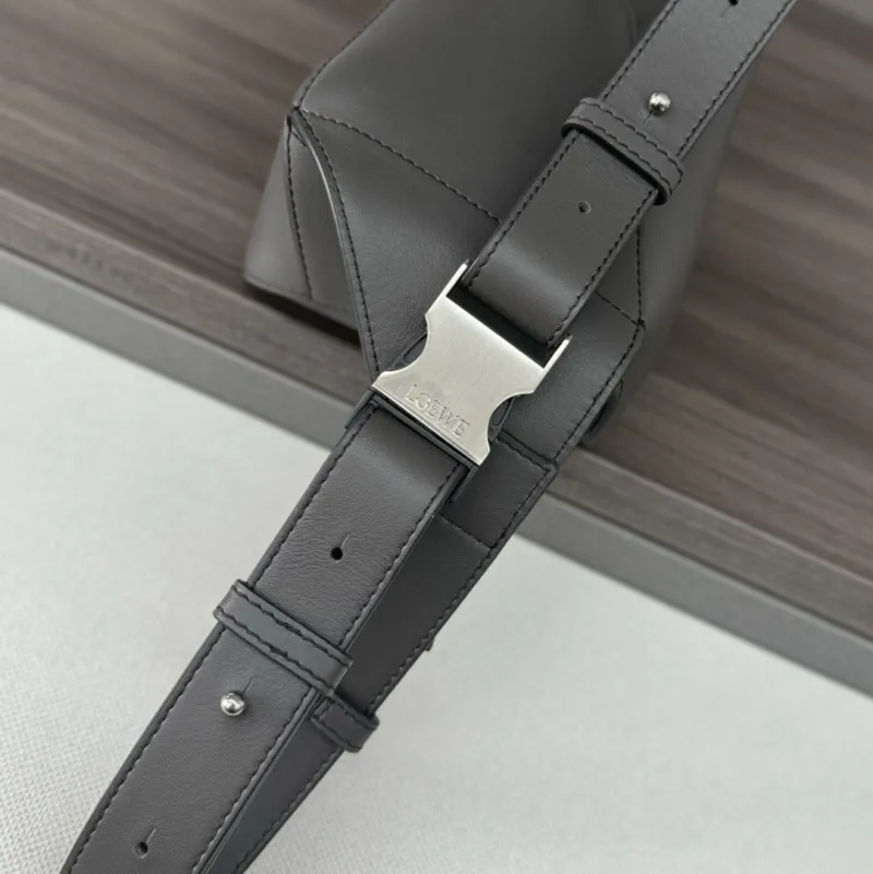 Loewe Dark Gray Leather Waist Chest Pack - Image 7