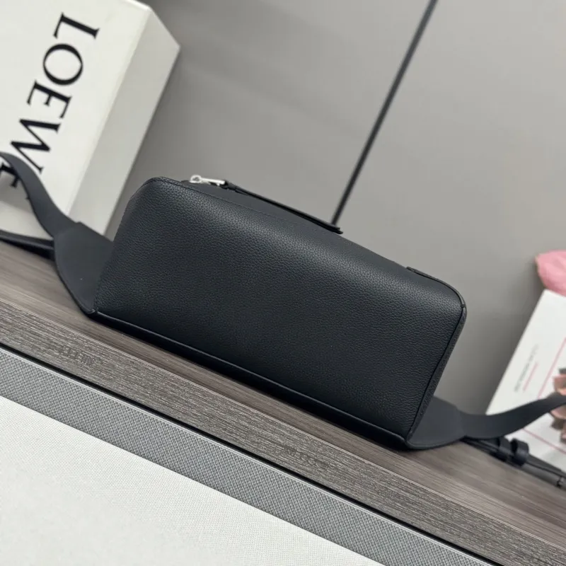 Loewe Black Leather Waist Chest Bag - Image 4