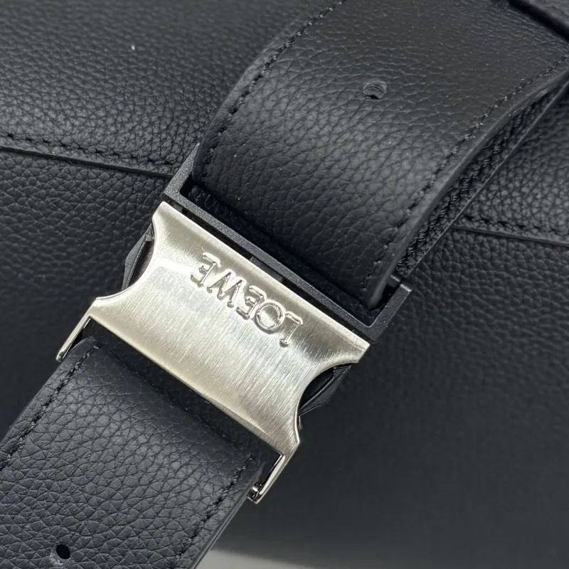 Loewe Black Leather Waist Chest Bag - Image 7
