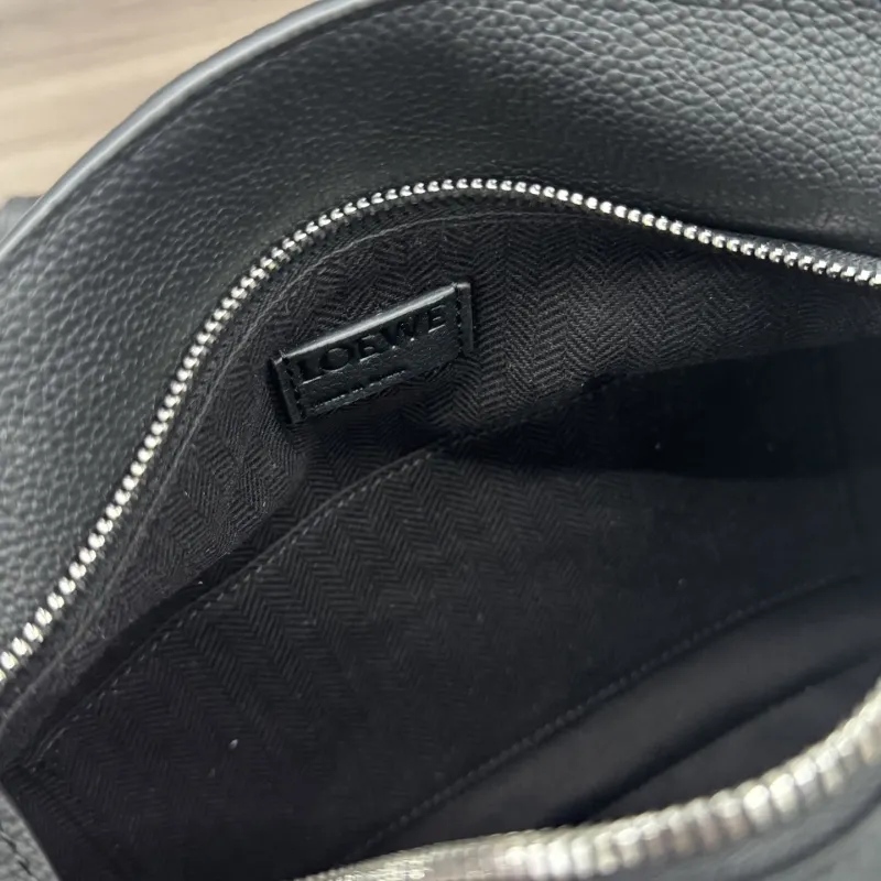 Loewe Black Leather Waist Chest Bag - Image 8
